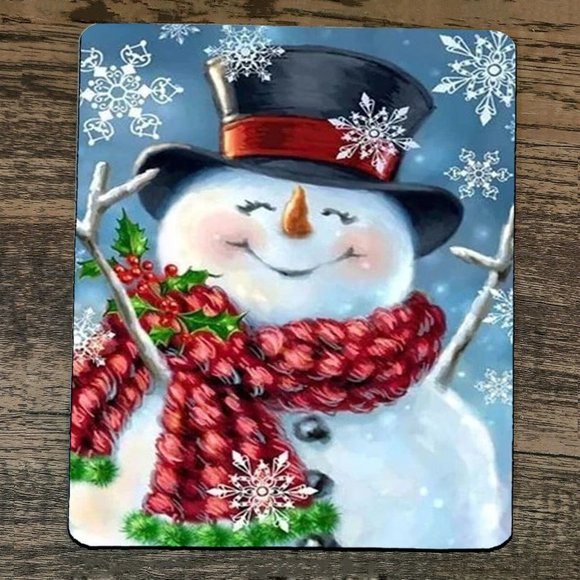 Mouse‎ Pad Snowman Xmas Christmas - Picture 1 of 1